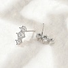 Brass Micro Pave Clear Cubic Zirconia Stud Earrings EJEW-R016-26P-14-3