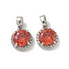 Brass Micro Pave Cubic Zirconia Pendents KK-R210-19P-1