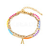 304 Stainless Steel Letter Charm Double-layered Bracelets VG5038-1-1