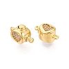 Brass Micro Pave Clear Cubic Zirconia Box Clasps KK-Q074-08G-3