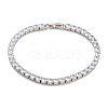 Brass Pave Clear Cubic Zirconia Flat Round Link Bracelets BJEW-B094-04P-1