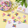 30Pcs 5 Colors Opaque Colorful Windmill Resin Cabochons RESI-CJ0002-52-4
