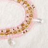 Sparkling Glass Seed Beads 5 Layered Anklet AJEW-SW00006-02-2