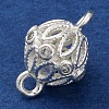 Brass Micro Pave Clear Cubic Zirconia Connector Charms KK-A230-06E-S-2