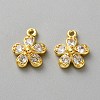 Brass with Cubic Zirconia Charms KK-WH0095-13G-1