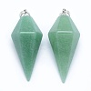 Natural Green Aventurine Pointed Pendants KK-E757-F-02P-1