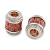Rack Plating Brass Micro Pave Cubic Zirconia European Beads KK-F089-31P-01-2