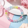 Kids Round Acrylic Beaded Stretch Bracelets BJEW-JB11558-05-1