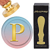 Brass Wax Seal Stamp with Wood Handle AJEW-WH0412-0311-1