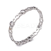 Clear Cubic Zirconia Flat Round Hinged Bangle BJEW-L678-09P-1