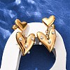 304 Stainless Steel Heart Dangle Stud Earrings EJEW-S279-05G-1