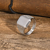 Rectangle 304 Stainless Steel Finger Rings for Men FS-WG80AFC-09-2