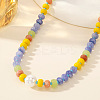 Elegant Imitation Pearl & Rondelle Natural Mixed Stone Beaded Necklaces FG9664-5-2