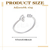 1Pc Letter Brass Rhinestone Open Cuff Rings for Women AJEW-LP0004-47I-S-2