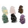 Natural & Synthetic Gemstone Carved Healing Mouse Figurines DJEW-D012-02G-1