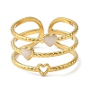 304 Stainless Steel Enamel Open Cuff Rings for Women RJEW-F166-22G-01-2