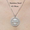 201 Stainless Steel Hollow Sun Pendant Necklace NJEW-OY001-72-3
