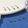 Non-Tarnish 316 Surgical Stainless Steel Flat Round Blank Peg Stud Earring Settings X-STAS-R073-06G-5