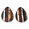 Transparent Resin & Walnut Wood Pendants RESI-N025-015A-A01-2