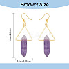 ANATTASOUL 3 Pairs 3 Style Natural Mixed Gemstone Triangle with Bullet Dangle Earrings EJEW-AN0002-27-2