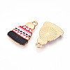 Winter Theme Printed Alloy Pendants PALLOY-H127-03G-4