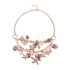   Trendy Starfish and Conch Bib Necklaces NJEW-PH0001-16G-1