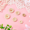 120Pcs 6 Styles Wooden Buttons BUTT-TA0001-33-6