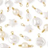 24Pcs 6 Styles ABS Plastic Imitation Pearl Pendants KK-FS0001-93-3