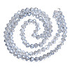 Electroplate Transparent Glass Beads Strands EGLA-Q026-016C-2