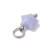 10Pcs 5 Styles Natural White Jade & Rose Quartz & Lepidolite & Green Aventurine & Synthetic Blue Lace Agate Star Charms PALLOY-JF04533-6