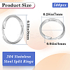 500Pcs 304 Stainless Steel Split Rings STAS-SP0001-66D-2