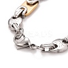 Vacuum Plating 304 Stainless Steel Oval Link Chains Necklace STAS-E160-23GP-3