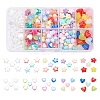 350Pcs 10 Style Transparent & Opaque Heart & Star Acrylic Beads TACR-YW0001-33-1