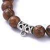 Wood Beads Stretch Bracelets BJEW-JB05048-3