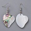 White Shell & Abalone Shell/Paua Shell Dangle Earrings EJEW-K081-03G-2