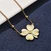 304 Stainless Steel Clover Pendant Necklaces NJEW-V001-09G-1