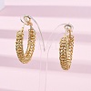 Brass Hoop Earrings EJEW-R025-31G-3