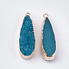 Electroplate Druzy Resin Pendants RESI-S366-20A-2