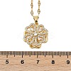 Brass Micro Pave Clear Cubic Zirconia Rotatable Clover Pendant Necklaces NJEW-K280-01G-3