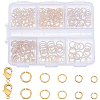 290Pcs 5 Styles Rack Plating Brass Jump Rings KK-BBC0017-95-1