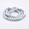 Full Rainbow Plated Faceted Rondelle Imitation Jade Glass Beads Strands GLAA-A024D-FR02-2