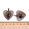 Natural Tiger Eye Peach Love Heart Pendants G-G158-01-01-3