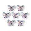 UV Plating Printed Opaque Acrylic Beads PACR-N017-05A-1