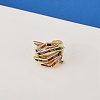 Hug Hand Fingers Cubic Zirconia Cuff Ring X1-RJEW-T016-35G-01-4