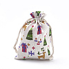 Polycotton(Polyester Cotton) Packing Pouches Drawstring Bags X-ABAG-S003-02E-1