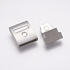 304 Stainless Steel Magnetic Clasps Rhinestone Settings STAS-E144-170P-3