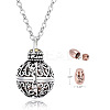 304 Stainless Steel Round Urn Ashes Pendant Necklace PW-WG9842A-11-1
