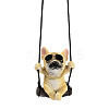 Cute Resin Swinging Bulldog Pendant Decorations LS-HJEW-A010-01A-1