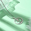 201 Stainless Steel Crystal Rhinestone Ring with Mermaid Pendant Necklaces for Women NJEW-P327-02P-1