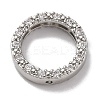 Rack Plating Brass with Cubic Zirconia Bead Frame KK-S406-09C-P-1